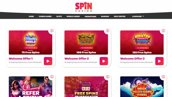 Spin Casino no-wager spins